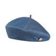 thumbnail image 2 of Informal Para Mujer, Gorro De Lana Moderno Para Otoño, Para Calle, Viajes Al Aire Libre, Color Azul Mediano Azul medio, 2 of 8