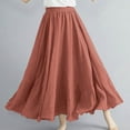 thumbnail image 5 of Women Summer Maxi Skirt Pleated High Elastic Waisted Long Skirts Casual Flowy Beach Skirts, 5 of 6