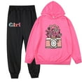 thumbnail image 1 of Odeerbi 2-9 Años Niñas Trajes de Algodón Estampado de Flores Sudaderas Con Capucha Pantalones de Dos Piezas Sudaderas de Manga Larga Con Capucha, 1 of 3