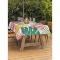 thumbnail image 3 of Outdoor Tablecloths with Umbrella Hole & Zipper, Colorful Palm Leaves 60 x102 Inch Rectangle Tablecloths, Tropical Botanical Summer Waterproof Table Cloth, Patio/Pool/Picnic Table Covers, 3 of 8