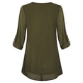 thumbnail image 3 of Colisha Women Workwear Shirt Elegant Formal Chiffon Blouse Buttons Double Layer Tunic Top, 3 of 3