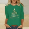 thumbnail image 2 of Oalirro Christmas Shirts for Women Christmas Tree Graphic Tees Xmas Holiday Top, 2 of 5