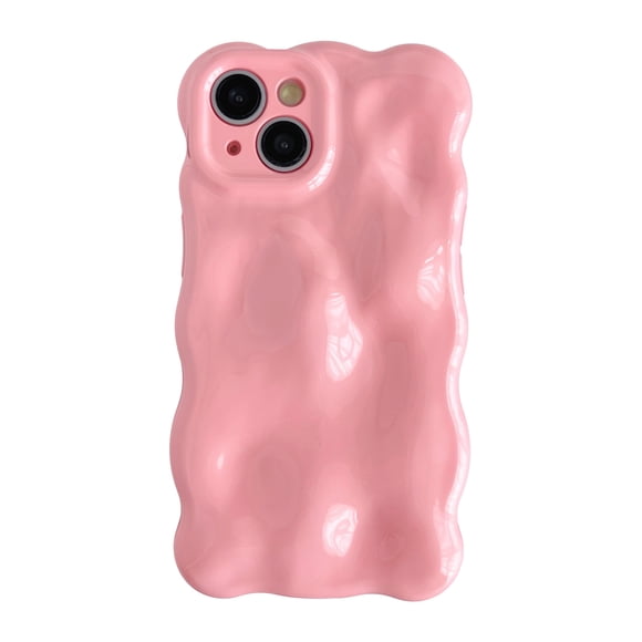 Funda Caseative para iPhone 14 Rosa con Efecto Ondas de Agua de Silicona