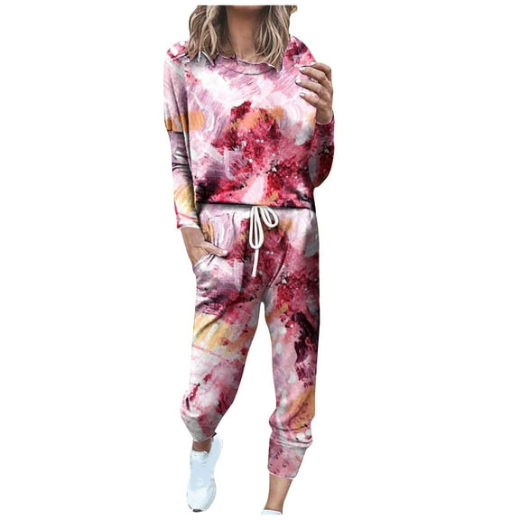 Going Out Outfits For Women 2 Piece Business Casual Loose Long Sleeve Winter Fall Fashionable Tops And Trousers Suit Set,Red 2,M