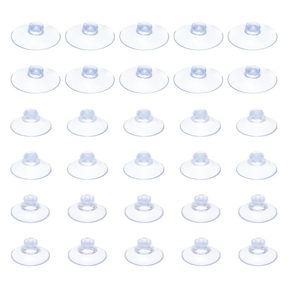 Uxcell 0.8/1.2/1.8 Inch Suction Cups Sucker Pads Without Hooks for Home Kitchen Hanging, Clear 30 Pack