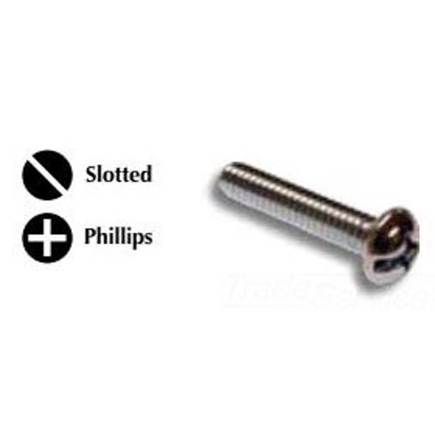 Metallics JRM89 Zinc Chromate Steel Phillips/Slotted Drive Round Head