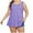 Purple, variant on Kmdttou Summer 50% off Clearance! Women's Fashion Plus Size 2025 Summer Solid Color Round Sports Large Size Tops For Outer Wear Bottoming Slim Short Tops