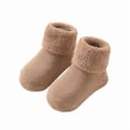 thumbnail image 2 of DAETIROS Kids Terry Bootie Socks 100% Cotton - Non-Slip Stay-On Grips for Unisex Kids Newborn, Soft Cuffs for 0-6 6-12 Months, Khaki (1 Pair),Size 1-2T, 2 of 3