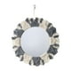 thumbnail image 1 of Espejo de pared colgante de macramé, elegante espejo decorativo redondo hecho a mano para la entrada, Gris blanco, 1 of 9