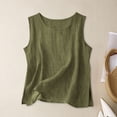 thumbnail image 4 of Fmbrln Womens Linen Tank Tops Summer Sleeveless Crew Neck Tops Loose Fit Fashion Side Slit Casual Lightweight Blouses, 4 of 4