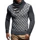 thumbnail image 1 of Suéter de punto de cuello alto con hebilla de cuero para hombres europeos y americanos de otoño e invierno para hombres, 1 of 5