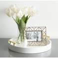 thumbnail image 5 of Kate And Laurel Lipton Modern Round Tray, 15.5" Diameter, White and Gold, Decorative Accent Tray for Storage and Display, 5 of 5
