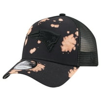 Men's New Era Black New England Patriots Bleached 9FORTY A-Frame Adjustable Hat