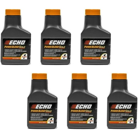 6 Pack of Echo PowerBlend Gold 2-Stroke Engine Oil 2.6 oz Bottles 50:1 Ratio Mix for 1 Gallon 6450001S-6PK