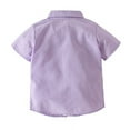 thumbnail image 5 of Styles I Love Toddler Little Boys Purple Floral Short Sleeve Cotton Button Down Shirt for Casual, Formal Event and Special Occasions (90/1-2 Years), 5 of 6