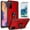 Red, variant on Samsung Galaxy S21 Case, With [Tempered Glass Screen Protector Included], STARSHOP Drop Protection Ring Kickstand Cover- Red