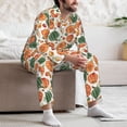 thumbnail image 7 of Naloa Autumn Pumpkins Men’s Pajamas Set - Long Sleeve Button Down Sleep Shirt and Pajama Bottoms Sleepwear Set-, 7 of 7
