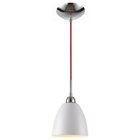 

Woodbridge Lighting Vento 1-Light Conical Metal Mini-Pendant in White/Red