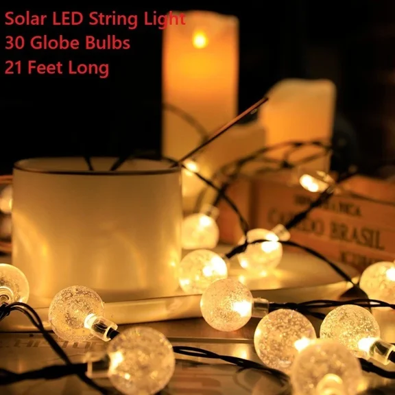 PURELY- Solar String Light 30 Led Bulbs 21Ft Patio Party Yard Wedding Waterproof Outdoor