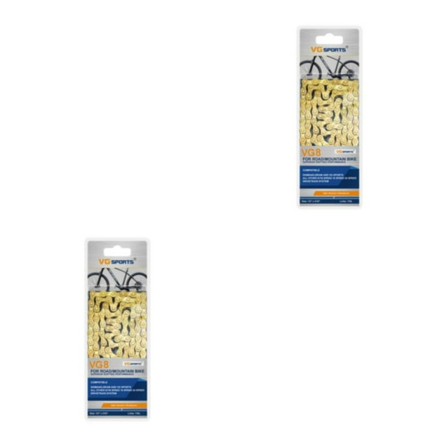 relayinert Stylish Enhanced Safety Carbon Steel Bicycle Chain For Easy Riding Easy To Install Road Bike Chain gold 8 Speed 2Set