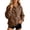 Coffee, variant on Womens Snap Neck Sweatshirt Solid Stand Collar Pullover Long Sleeve Kangaroo Pocket Curved Hem Relaxed Fit Casual Top