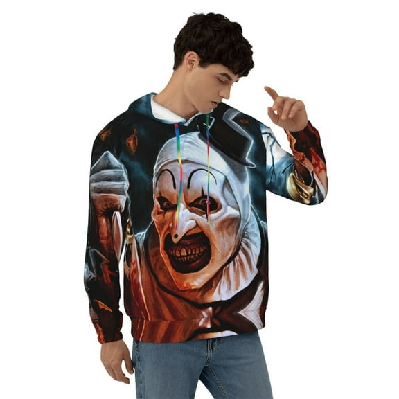 Art The Clown Hoodie Lightweight Pullover Halloween Graphic Hooded Sweatshirt for Women Men with Pocket Small