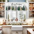 thumbnail image 2 of Christmas Valance for Windows Merry Christmas Tree Curtains Valances Rod Pocket Valance Window Treatments Golden Snowflake Xmas Holiday Short Curtains for Kitchen Living Room Bedroom 1 Panel 54x18, 2 of 6