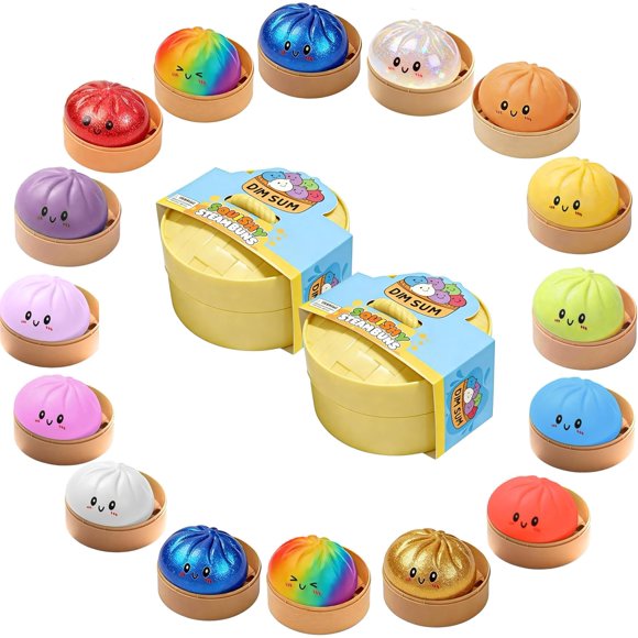 Slow Rebound Bun Stress Relief Toy, Cute Squeeze Fidget Toy With Blowing Bubble, Colorful Design With Exquisite Gift Packaging