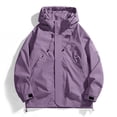 thumbnail image 5 of Husipze Rain Jacket Men Lightweight Waterproof Raincoat Zip Up Windbreaker Athletic Coats with Hood Mens Casual Jacket for Outdoor Sports Purple M, 5 of 6