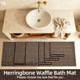 thumbnail image 3 of BULULOM Bathroom Rug - Herringbone Texture Absorbent Small Waffle Bath Mat, Ultra Soft Anti Non Slip Super Absorbent Quick Dry, achine Washable,16"*24" Taupe, 3 of 11