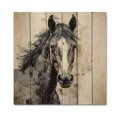 thumbnail image 3 of Designart "Grey Horse Subdued Tones Painting I" Animals Print on Natural Pine Wood, 3 of 5