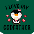 thumbnail image 4 of Inktastic I Love My Godfather with Cute Penguin and Hearts Girls Baby Bib, 4 of 4