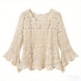 thumbnail image 5 of Kcolen Plus Size Cover Ups for Swimwear Women Summer Hollow Long Sleeve Knit Top Bohemian Bikini Cover Up Beach Tunic Dress, 5 of 5