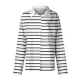 thumbnail image 5 of Maean Women Plus Size Button down Shirts Striped Long Sleeve Collared Tops Casual Office Blouse S-5XL, 5 of 6