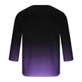 thumbnail image 3 of Mens Gradient Henley Shirts 3/4 Sleeve Crew Neck Casual Pullover Baseball Raglan Tops Fashion Button T-Shirts, 3 of 4