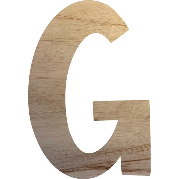Wooden Letter (G) Unfinished Craft, 5'' Tall Alphabet Wood Letter DIY, Paintbale Icebold Font