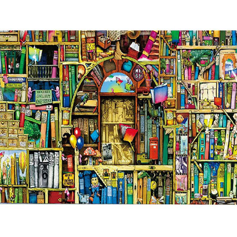 1000 Piece Ancient Bookshelf Jigsaw Puzzle Puzzles Educational Decompression Toy 