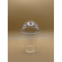12OZ PET Plastic Cold Clear Cups with Dome Lids for Straw, Recyclable & Disposable - 500CT