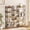 5 Tier Rustic Brown, variant on Satifur 57" Tall Bookcase, 4 Tier Large Bookcase with Waterproof Wood Shelves, Heavy Duty Metal Frame with X-Brace, Anti-Falling Design, Vintage Industrial Storage Rack