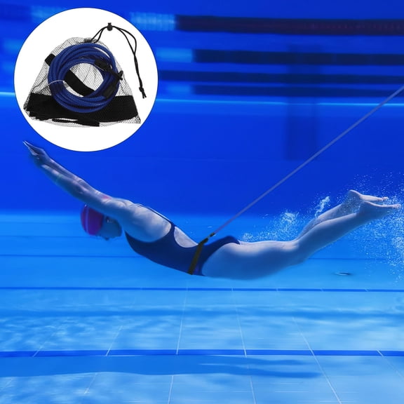 NICERIO 1 Set Swimming Resistance Training Set Swimming Resistance Band TPE Blue Adjustable Belt for Swimmers