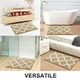 thumbnail image 7 of Buganda Microfiber Bathroom Rugs and Mats, Extra Soft and Absorbent Shaggy Bath Mats, Non-Slip Moroccan Trellis Bath Carpets, 24" x 47", Beige, 7 of 7