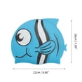 thumbnail image 4 of Unique Bargains 1 Pc Waterproof Cartoon Pattern Swim Cap Light Blue, 4 of 6