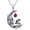 July Birthstone, variant on Skull Pendant Necklace 925 Sterling Silver with Birthstones/Synthetic Moonstone/100 Languages Stone Gothic Jewelry Halloween Gifts for Women Wife Mom