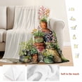thumbnail image 5 of Spring Flowers Blanket Soft Cozy Warm Throw Blanket for Couch, Plush Fuzzy Flannel Fleece Blankets for Sofa, Botanical Blossom Floral Pot Plants Bed Blankets Lightweight Gifts for Women, 30"x40", 5 of 9
