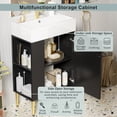 thumbnail image 3 of 21.6" Black Bathroom vanity, Combo Cabinet, Bathroom Storage Cabinet, Single Ceramic Sink, Left side storage, 3 of 9