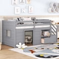 thumbnail image 5 of Triple Tree Kids Solid Wood Twin Size Loft Bed with Stairs, Storage Drawer and Shelves, Gray, 5 of 6