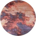 thumbnail image 1 of Ahgly Company Indoor Round Mid-Century Modern Pink Coral Pink Oriental Area Rugs, 7' Round, 1 of 6