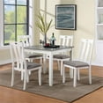 thumbnail image 4 of Furniture of America Zinia Transitional Wood 5-Piece Dining Table Set in White, 4 of 7