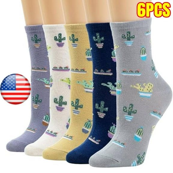 5 Pairs Women’s Cute Funny Novelty Casual Cotton Crew Socks