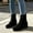 Black, variant on FRSASU Womens Faux Suede Lace‑Up Ankle Booties, Low Chunky Heel Round Toe Casual Short Boots with Back Pull Loop Dress Boots Black